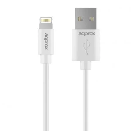 Approx Cable USB 2 en 1 Lightning y Micro USB 1m Blanco Approx Cable USB 2 en 1 Lightning y Micro USB 1m Blanco